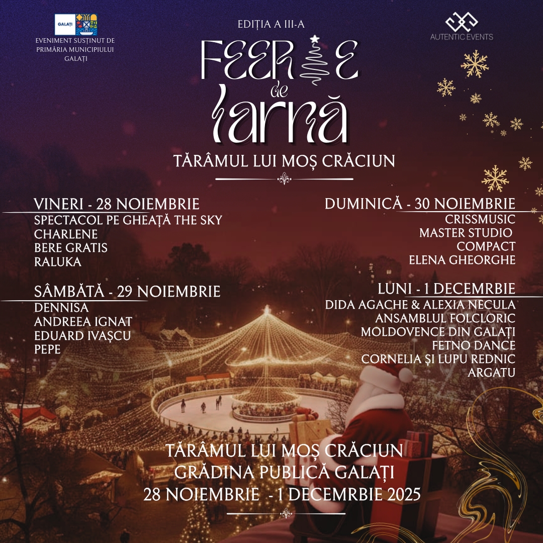 Feerie de iarnă la Galați